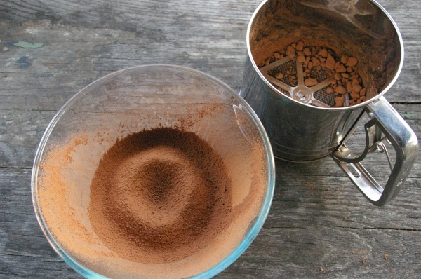 Sifting Cocoa Powder