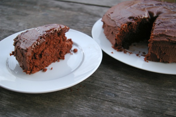 slice of chocolate stout cake